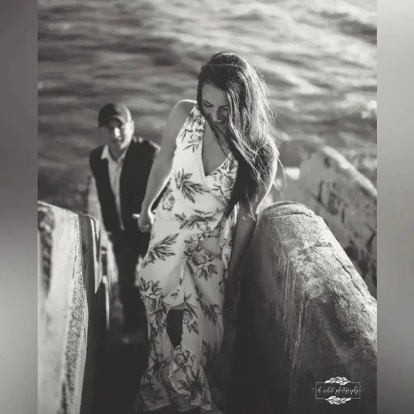 MIAMI : long floral dress maxi white green pink - Picture 10 of 10